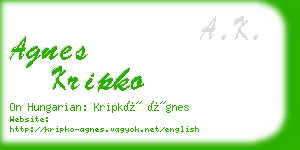 agnes kripko business card